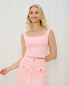 PINK DENIM LOOK MINI SKIRT