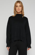FRONT SEAM DETAIL MOCK NECK KNIT JUMPER