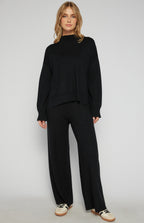 FRONT SEAM DETAIL MOCK NECK KNIT JUMPER