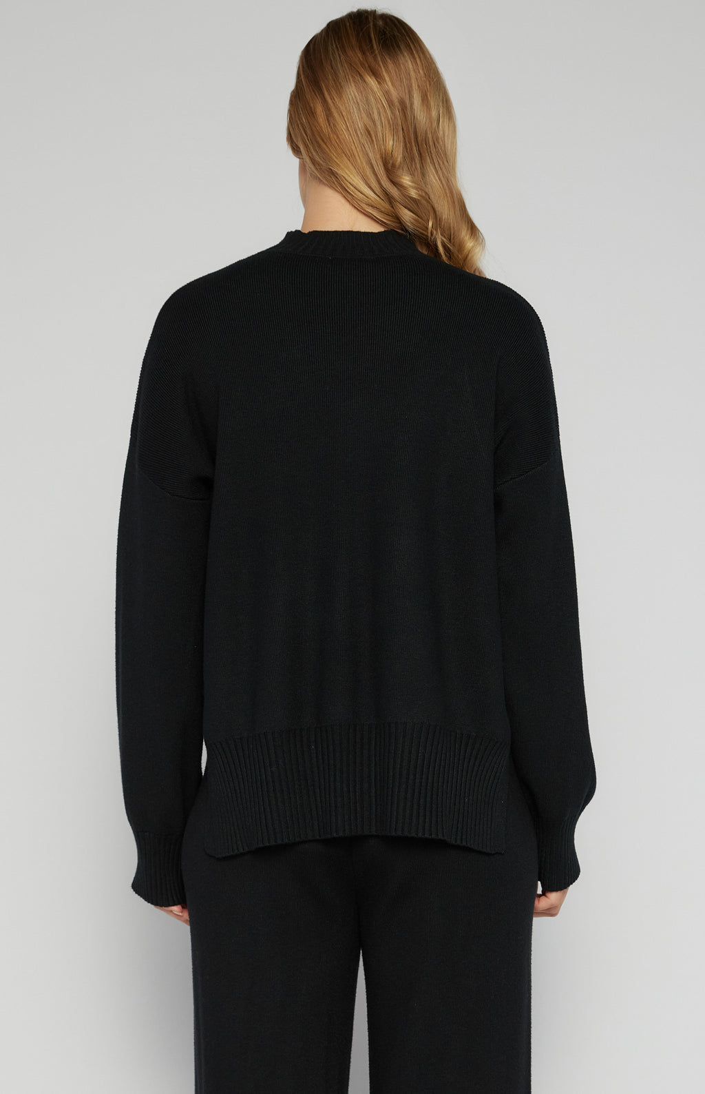 FRONT SEAM DETAIL MOCK NECK KNIT JUMPER