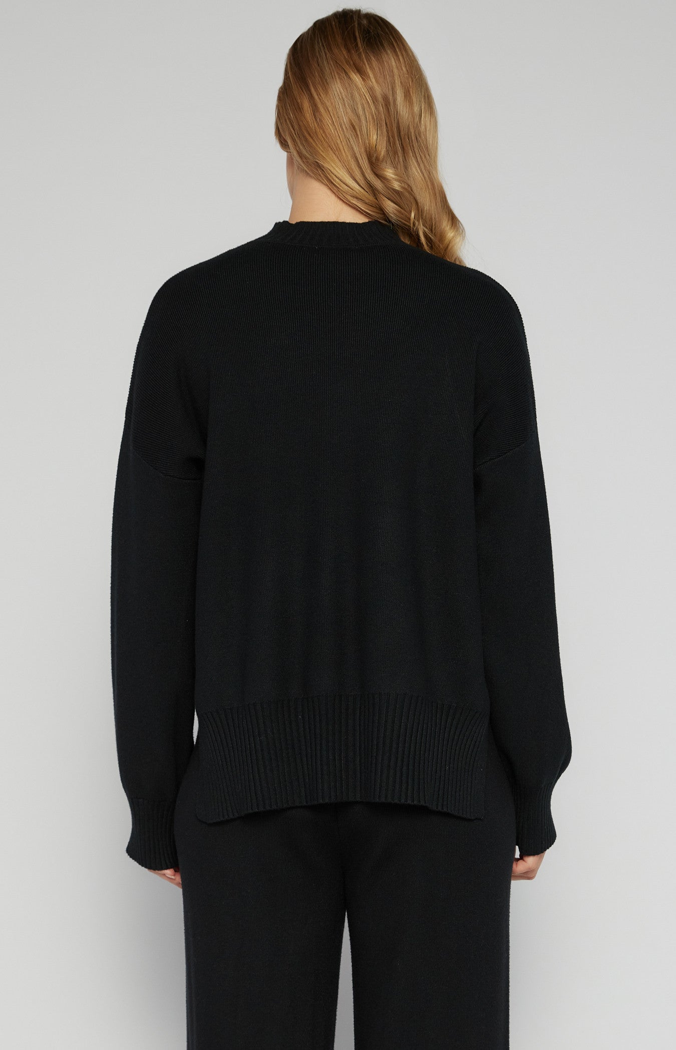 FRONT SEAM DETAIL MOCK NECK KNIT JUMPER