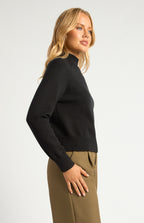 GOLD BUTTON NECKLINE DETAIL KNIT JUMPER