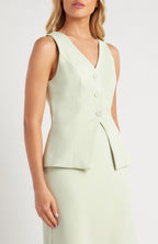 BELLA PISTACHIO VEST AND SKIRT SET