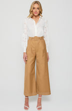 CONTRAST COTTON EMBROIDERY SLEEVES BUTTON UP SHIRT