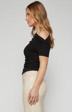 TWO WAY WEAR JERSEY TOP WITH ASYMMETRIC HAM
