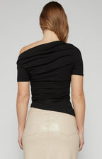 TWO WAY WEAR JERSEY TOP WITH ASYMMETRIC HAM