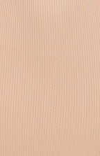 CHOKER NECKLINE KNIT MIDI DRESS WITH FRONT SPLIT