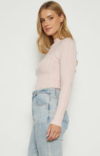 MOCK NECKLINE TEXTURED KNIT TOP