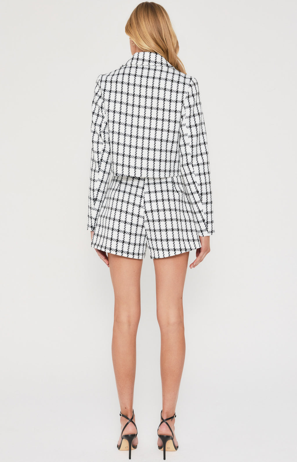 Tinsel Checkered Faux Wool Shorts