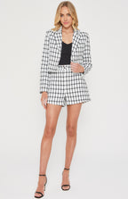 Tinsel Checkered Faux Wool Shorts