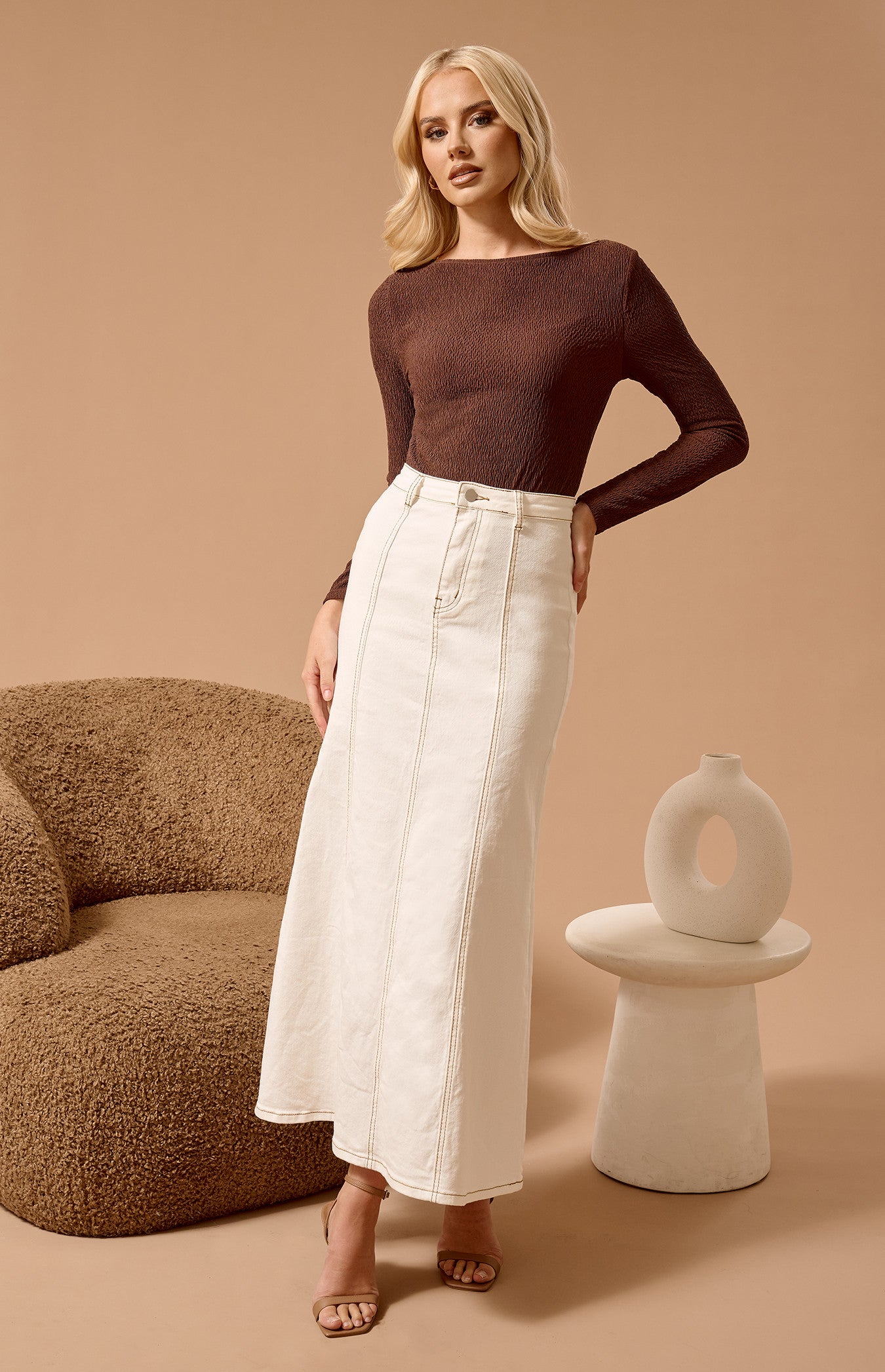 TEXTURED JERSEY BOAT NECKLINE BODYSUIT