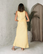 LEMON LINEN MAXI SKIRT